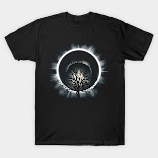 Ethereal Winter Tree With the Dark Sun T-Shirt